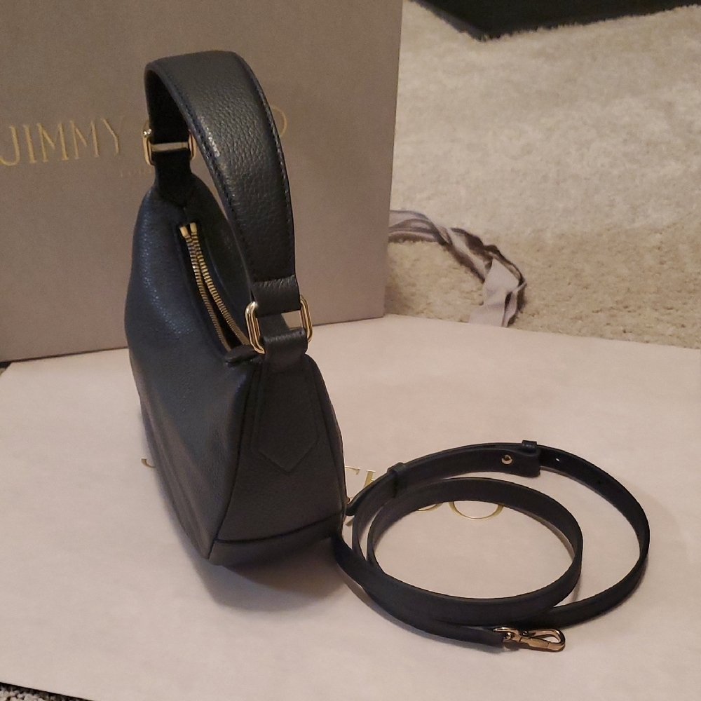 Jimmy Choo Black Leather Tote with Gold Details - Picture 3 of 9